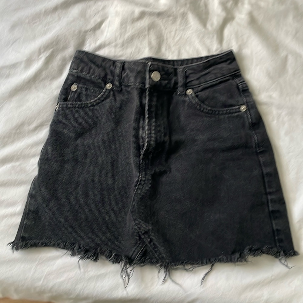 Black Denim Skirt